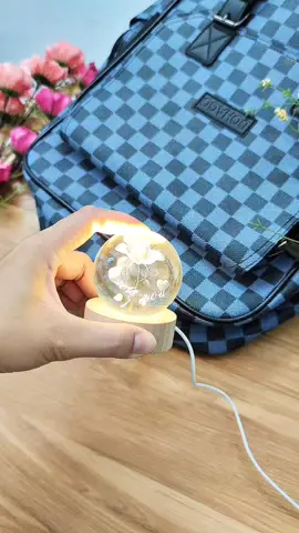 đèn quả cầu pha lê hoa hồng