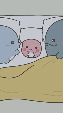 キスしたくなるほっぺ🥰#親子イルカ #息子イルカ #ママイルカ #ピーちゃん #アニメ 