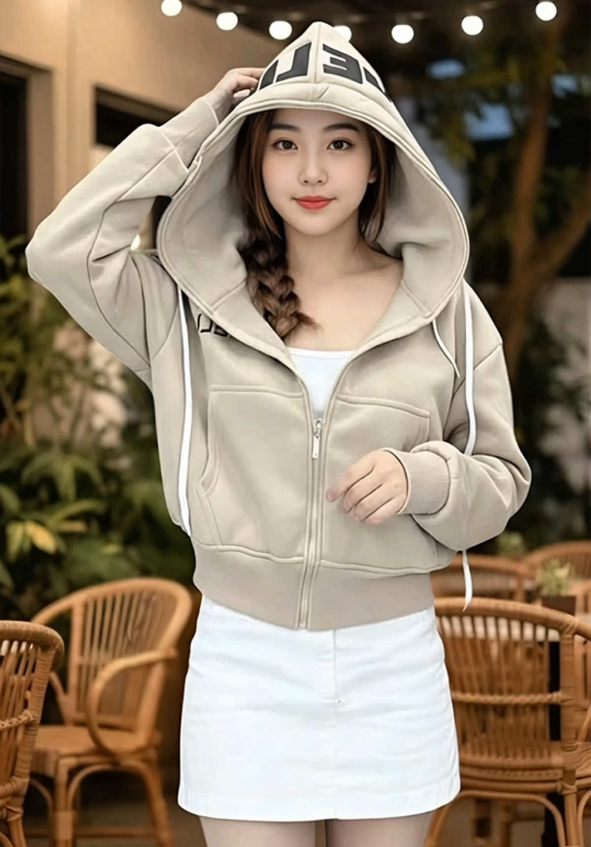 Áo Khoác Nỉ Nữ Form Lửng 4 Túi, Nón To, Tay Xỏ Ngón Top Hoodie Zíp #aokhoachoodie #aokhoacnu #xuhuong #thoitrangnu #viral 
