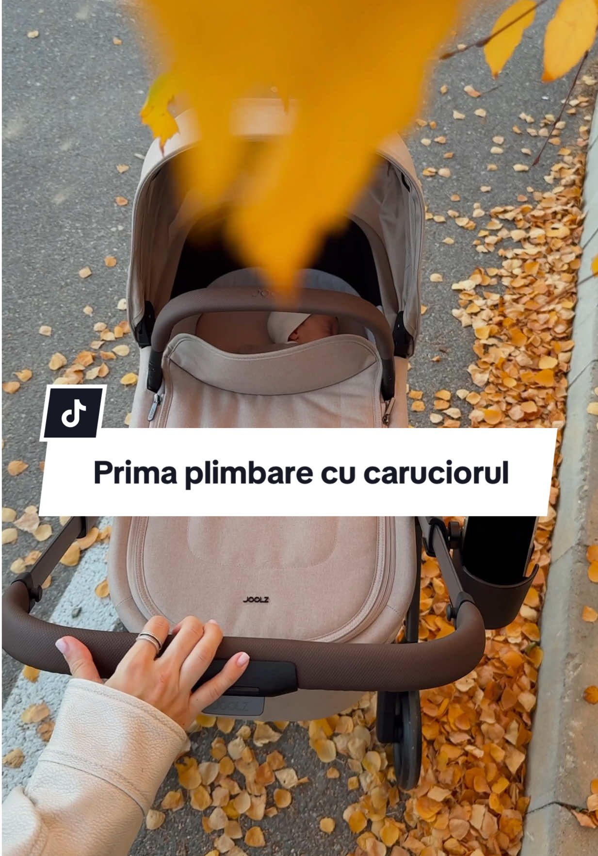 Prima plimbare lunga cu Dolce printre frunze si lumina aurie. 🌞 Pentru carucior, noi am ales modelul Joolz Hub 2 de la @Adinish.com si simt ca ni se potriveste foarte bine: compact, aesthetic si versatil. 🩰