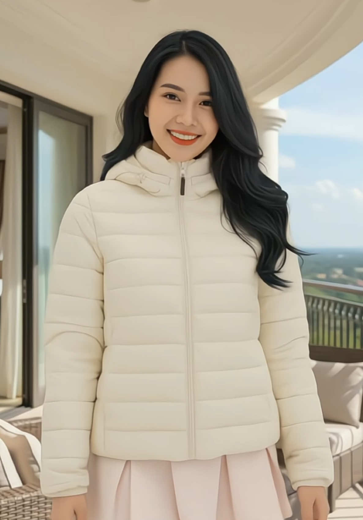 Evalover Áo Khoác Phao Nữ Siêu nhẹ, có mũ siêu ấm tặng kèm túi đựng #thoitrangnu #aophao #aophaonu 