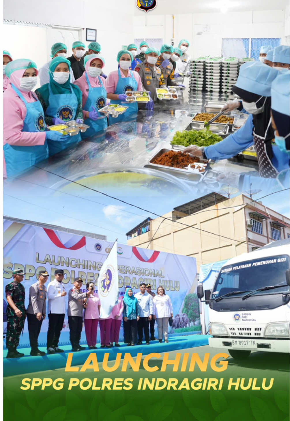 Kapolda Riau Irjen Pol Herry Heryawan meresmikan SPPG ke-11 di Kabupaten Indragiri Hulu sebagai upaya menghadirkan gizi yang aman dan berkualitas bagi anak-anak.  Dalam kesempatan itu, Kapolda menegaskan komitmen Polda Riau untuk mendukung penuh program nasional seperti MBG, ketahanan pangan, dan layanan masyarakat lainnya. Kapolda juga menekankan pentingnya kolaborasi lintas instansi sebagai kunci mewujudkan Generasi Emas, sejalan dengan arahan Presiden untuk bergerak bersama membangun bangsa. #sppgpoldariau #sppg #poldariau #kapoldariau #melindungituahmenjagamarwah 