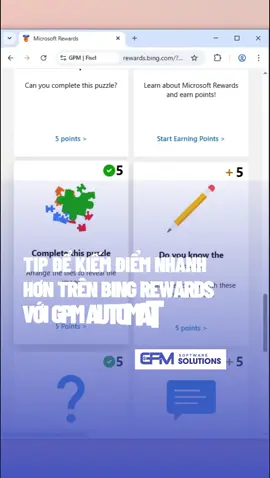 Tip để kiếm điểm nhanh và hiệu quả hơn trên Bing Rewards với GPM Automate #gpmlogin #gpmautomate #microsoftrewards 