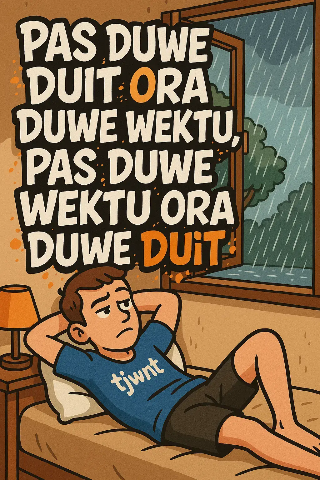 “Urip ki lucu… pas nduwe duit ora nduwe wektu, pas nduwe wektu ora nduwe duit. Kadang rebahan wae wis dadi solusi paling waras 😅 #RealitaUrip #VersiJowo #katakatajawa #motivasijowo #humorjawa