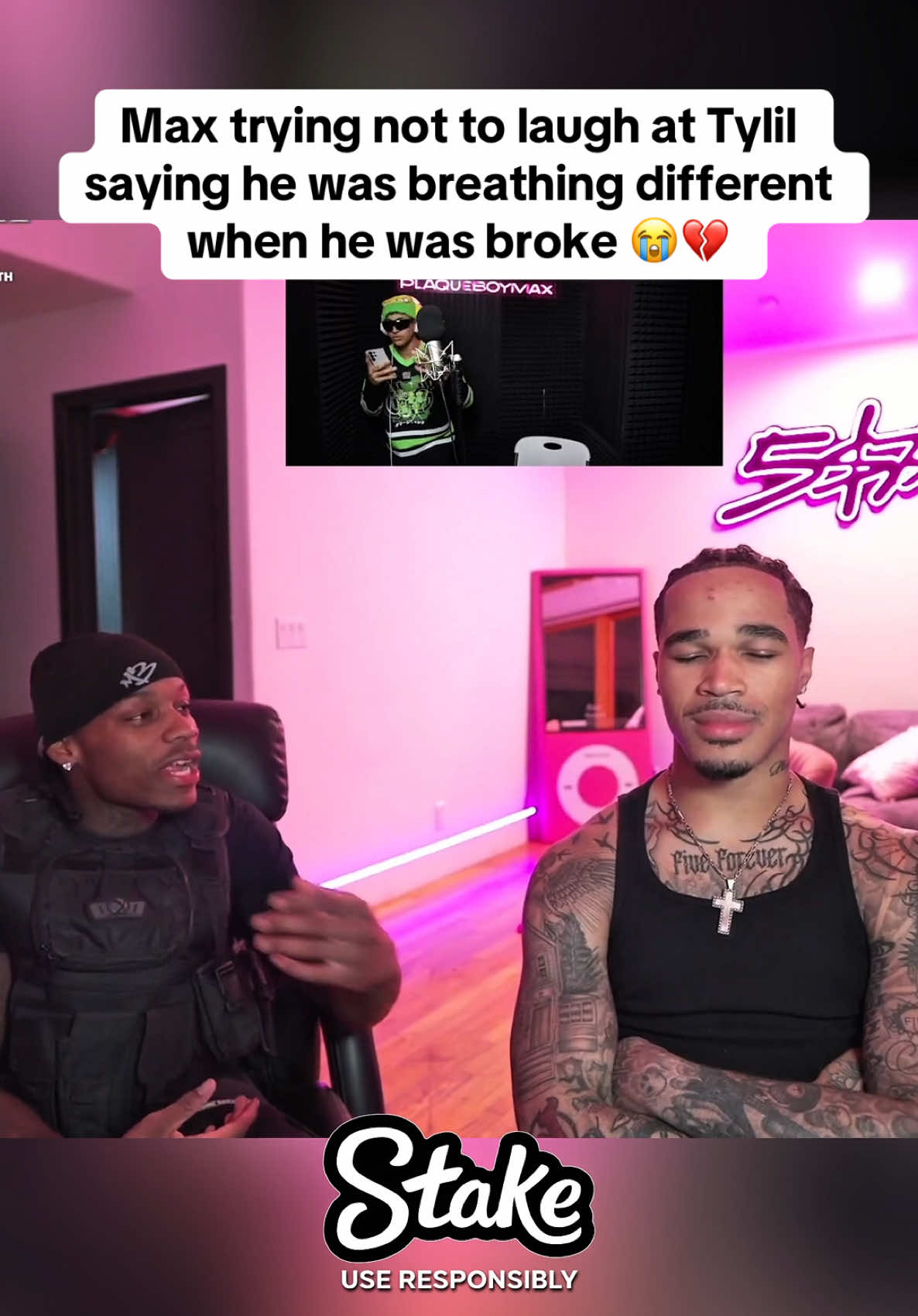 max trying his best not to laugh 😭💔 #plaqueboymax #tylil #fyp 