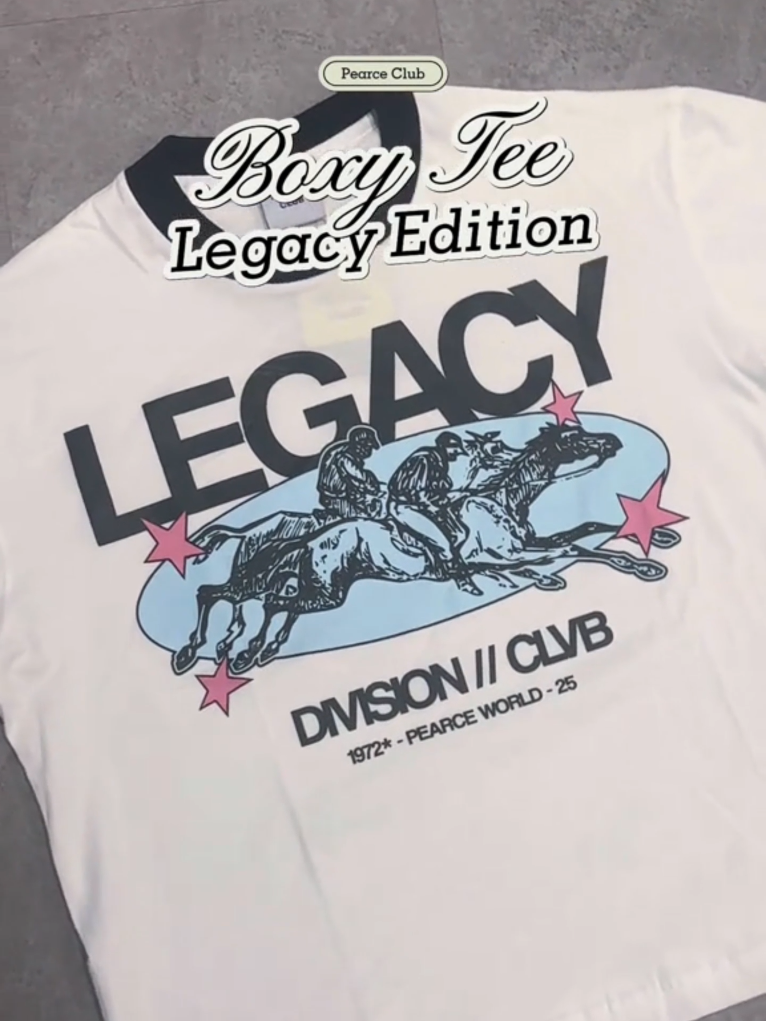 Boxy Tee LEGACY dari Pearce Club yang aesthetic banget🐎 Buat kamu yang suka tshirt aesthetic ala Pinterest, mending checkout sekarang deh mumpung lagi ada promo! #OneDayOneTikTok