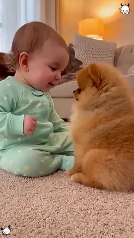 Baby and dog 🐶 #baby#dog#pets #usa #tiktok 