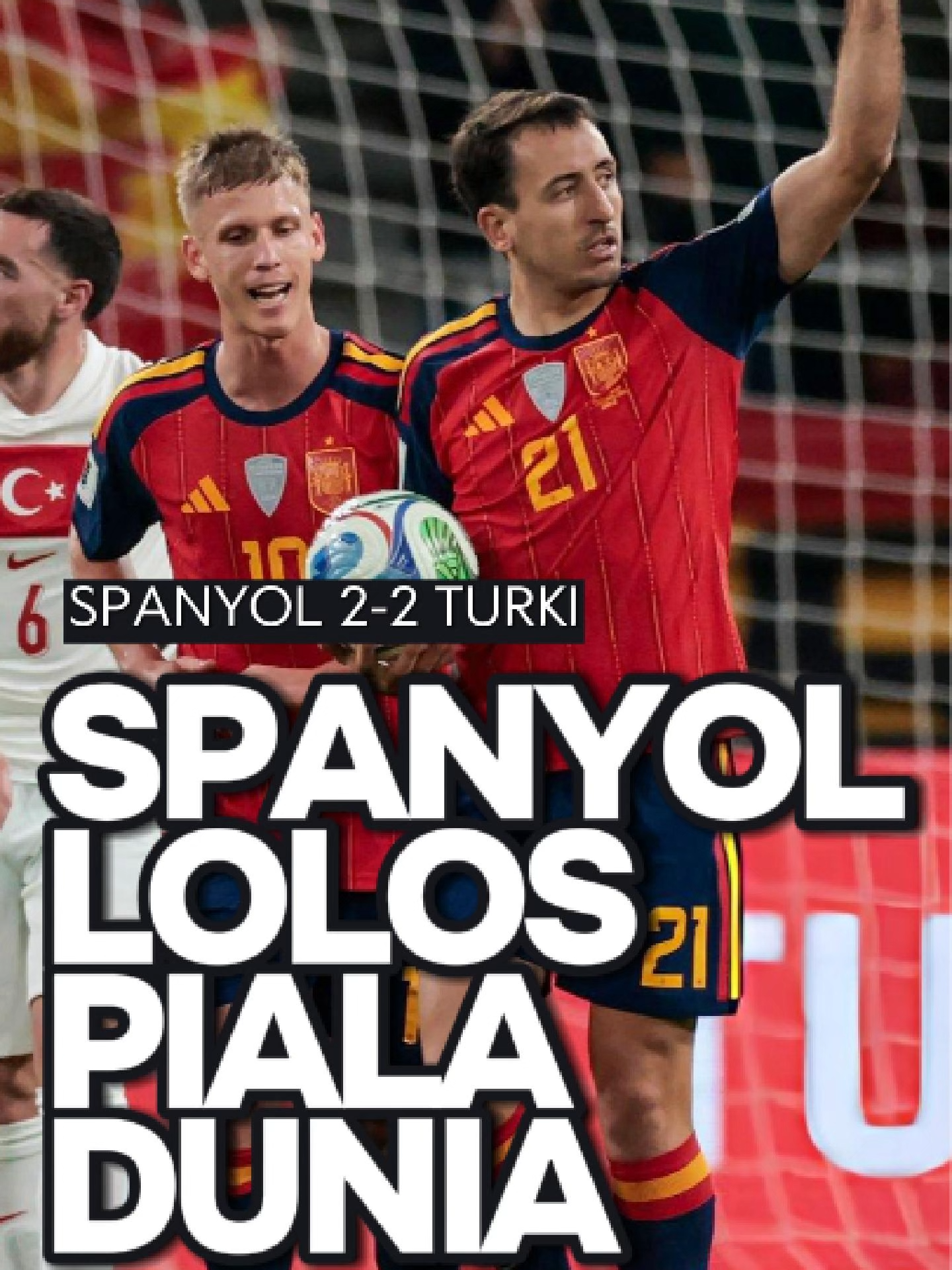 Spanyol Lolos Dramatis ke Piala Dunia Dua Ribu Dua Enam!! Duel Sengit vs Turki Berakhir Imbang. Spanyol memastikan tiket ke Piala Dunia dua ribu dua enam setelah duel penuh drama melawan Turki. Laga panas, gol cepat, dan comeback gagal membuat pertandingan ini layak disebut salah satu yang paling menegangkan. #Spanyol #PialaDunia2026 #Turki #KualifikasiPialaDunia #LaFuriaRoja #SepakbolaDunia #BeritaBola #HighlightBola #DramaSepakbola
