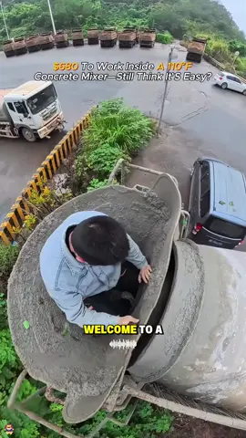 InsideaConcreteMixerat110°F…Worth$680?#concrete#dangerousjob#fyp#amazing#usausausa🇺🇸🇺🇸🇺🇸 
