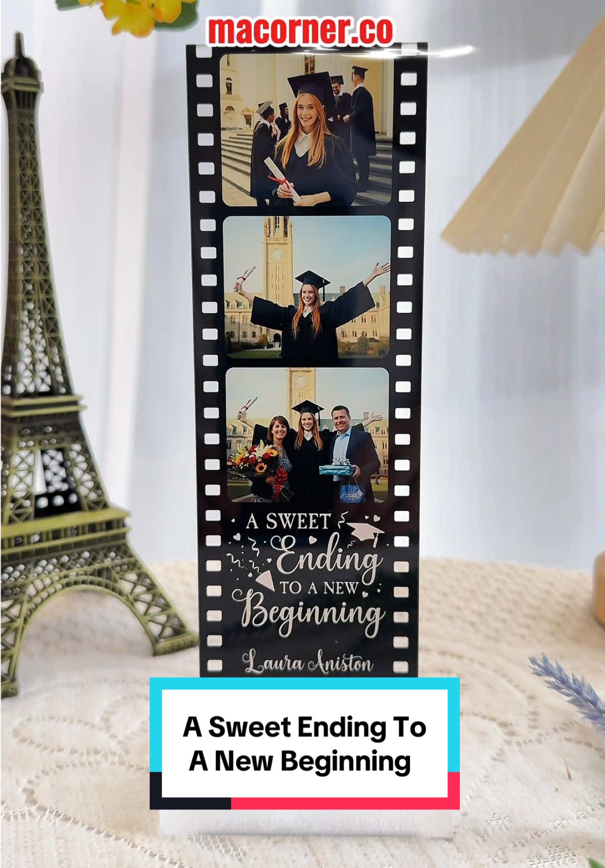 A sweet ending to a new beginning, our story forever captured 💫  #memorialgift #newchapter #cherishedmoments #photofilmstrip #macorner