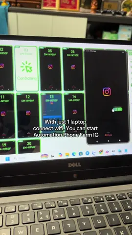 With just 1 laptop  connect wifi. You can start  Automation Phone Farm IG #automation #boxphonefarm #phonefarm #instagram 