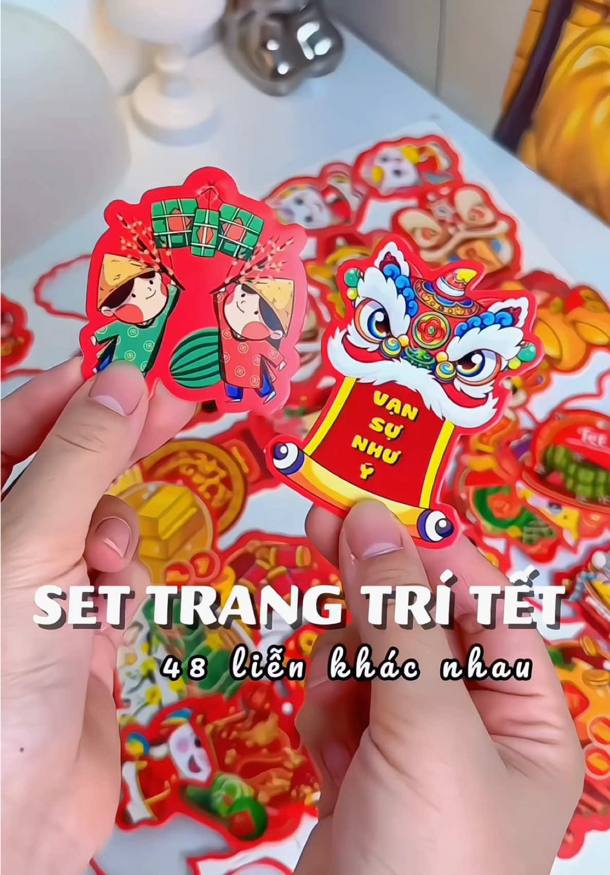 Set 48 liễn trang trí tết treo cây đào, mai, quất được hết nha 😍  @Thu Thong Thả #thuthongtha #review #tiktok #trangtritet #tet2026 