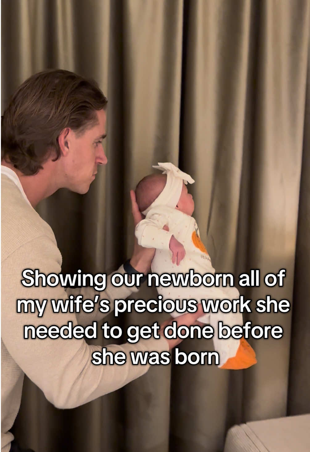 I’d say she was very impressed with mama’s work lol #newborn #nestingmommas #couplefun #fyp 