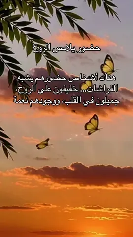 هناك أشخاص حضورهم يشبه الفراشات… خفيفون على الروح، جميلون في القلب، ووجودهم نعمة#همسة❤️الروح 