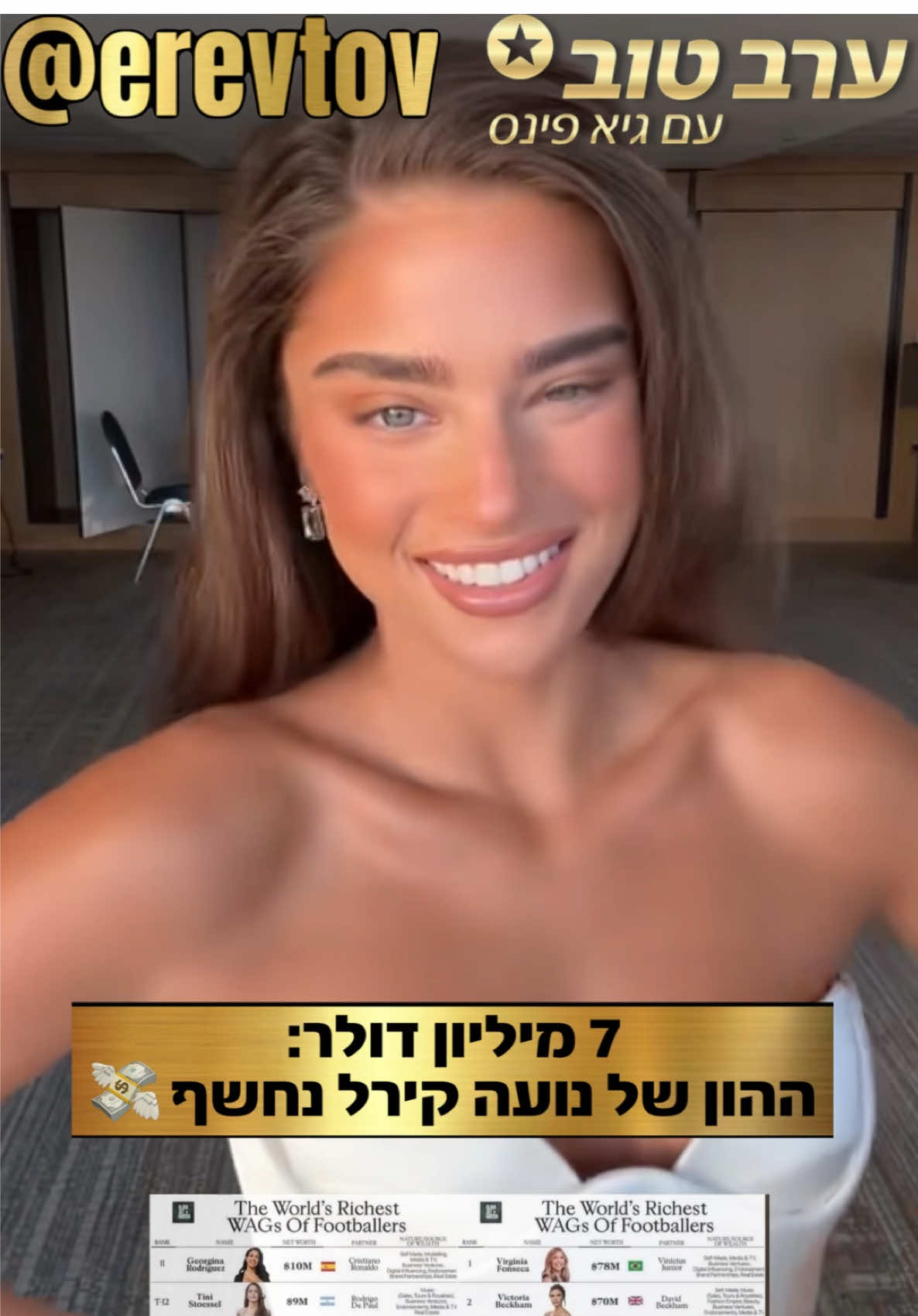 לאחר החתונה עם דניאל פרץ, נועה קירל נכנסה באופן רשמי לרשימת “נשות הכדורגלנים העשירות בעולם”😱  ולניתוח האחרון של “Glam Set & Match” שמעריך את ההון של קירל בכ-7 מיליון דולר💸 וממקם אותה במקום ה-14 והמכובד  מופתעים? ספרו לנו בתגובות! #ערבטובבטיקטוק #פינסטוק @Noa Kirel 