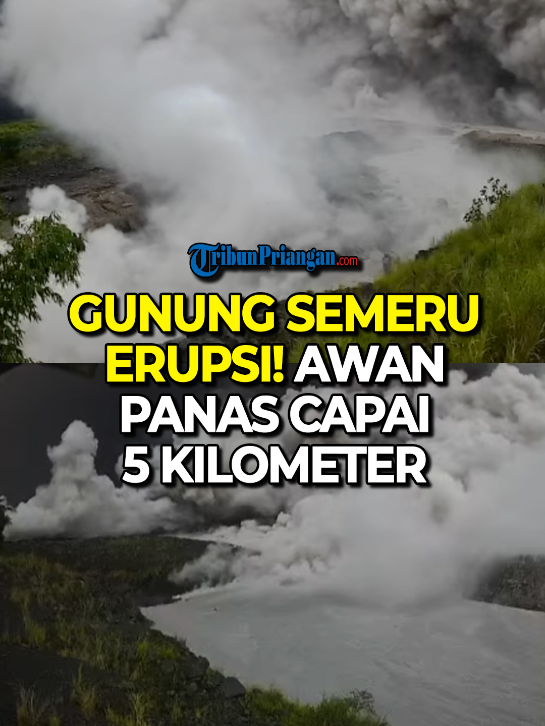 GUNUNG SEMERU ERUPSI! Penambang Pasir Berlarian, Luncuran Awan Panas Capai 5 Kilometer TRIBUNPRIANGAN.COM - Gunung Semeru di Kabupaten Lumajang, Jawa Timur, mengalami erupsi berupa luncuran awan panas pada Rabu (19/11/2025). Kepala Pelaksana Badan Penanggulangan Bencana Daerah Kabupaten Lumajang, Isnugroho, mengonfirmasi bahwa awan panas mulai terekam sejak pukul 14.30 WIB. Hingga pukul 15.00 WIB, luncuran awan panas tersebut telah mencapai jarak sejauh 5 kilometer dari puncak kawah Gunung Semeru. 