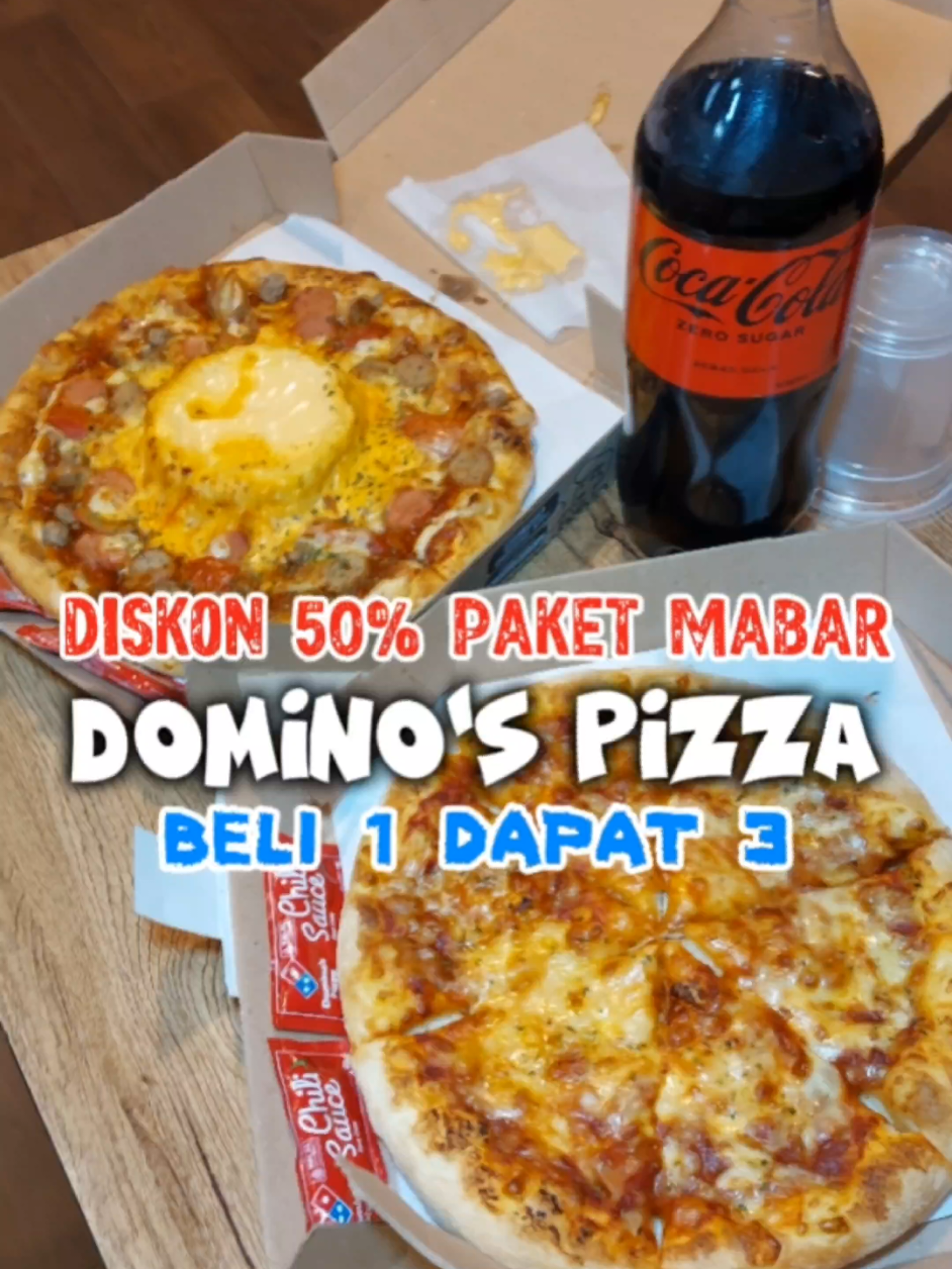 FLASH SALE DISKON 50% 🔥 PAKET MABAR @dominos_id Beli 1 Dapat 3 😍 Khusus Pembelian dari tag Lokasi video ini 🤩 Caranya : 👇 1. Pencet tag LOKASI di video ini 📍 2. PiLih Menu yang mau dibeLi 3. KLik BeLi 4. KLik Bayar 5. Screenshoot kode qr voucher yang di dapat 6. Datang ke Domino's Pizza (yang terdekat dari rumah kamu) 7. Tukarkan ss an kode qr voucher tadi ke Kasir Domino's 8. Nikmatin Pizza Favoritemu rame-rame 🔥 👉 Berlaku di semua outlet Domino's Pizza seluruh Indonesia ya 🤩 #promomakanharian #promoseruweekend #dominospizza #pizzavolcano #promodominospizza 