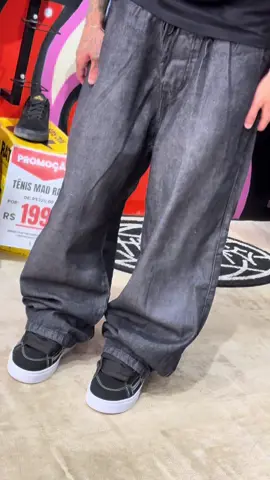 Calça baggy cinza estonada Sow!🪴 #street #streetwear #fy #foryou #explore 