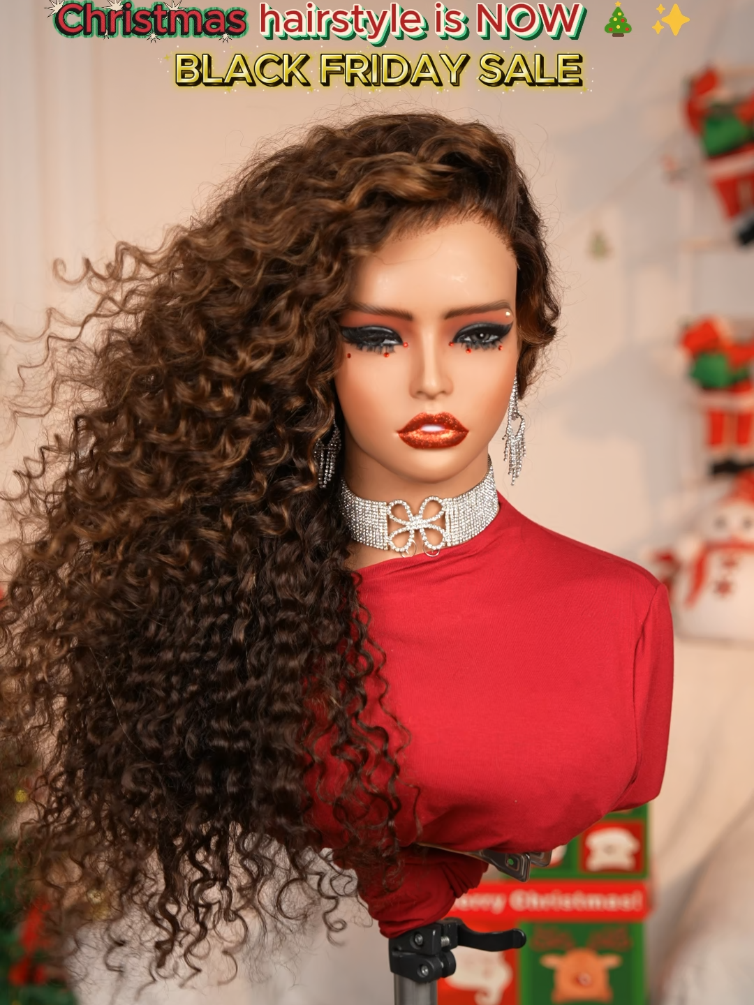 Don’t wait till the price goes back up and start regretting it 😭Christmas wigs are 40% OFF right now — literally the best time to buy.Ships in 3–5 days 🎄🚚✨#luvmehair #TikTokShopCyberMonday #tiktokshopblackfriday #humanhair #gluelesswig #wig #wigsale #curlywig #christmas