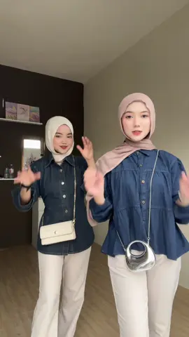 Versi atasan jeans #outfitideas #blouse #jeans #fyp 