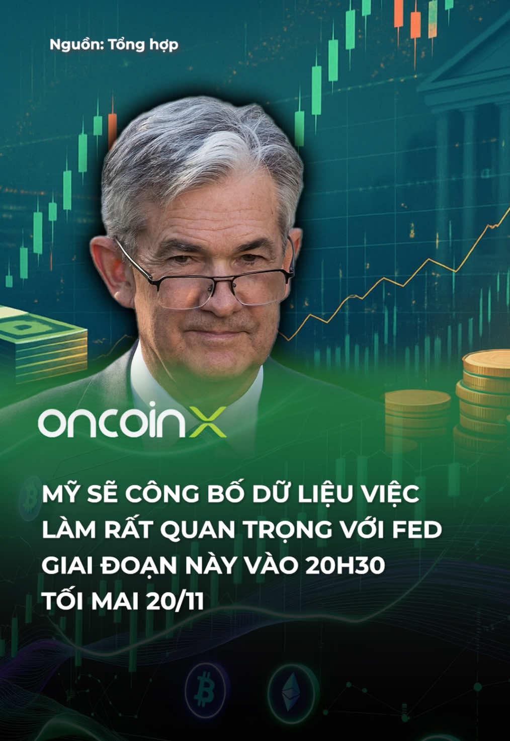 Tối mai dữ liệu kinh tế đầu tiên được công bố trở lại sau 43 ngày đóng cửa sẽ là dữ liệu việc làm 🔥 #oncoinx #fed #laisuat #vieclam #nonfarmpayrolls #kinhte #dulieukinhte 