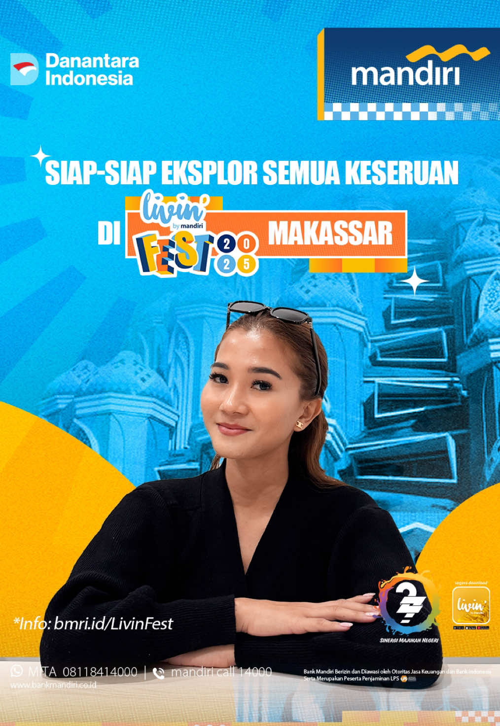 Udah siap eksplor Livin’ Fest 2025 Makassar?😍 Dari belanja, kulineran, sport sampai nonton konser semua bisa kamu lakuin di sini! Yuk, catat tempat & tanggalnya⬇️ 📍Phinisi Point, Makassar 🗒️ 20-23 November 2025 Sampai jumpa di Livin’ Fest 2025 Makassar✨ Info lengkap: bmri.id/livinfest   Bank Mandiri berizin dan diawasi oleh Otoritas Jasa Keuangan dan Bank Indonesia, serta merupakan peserta penjaminan LPS. #LivinFest #LivinFestMakasar #HUTMandiriSemuaHepi #Mandiri27Tahun #BankMandiri
