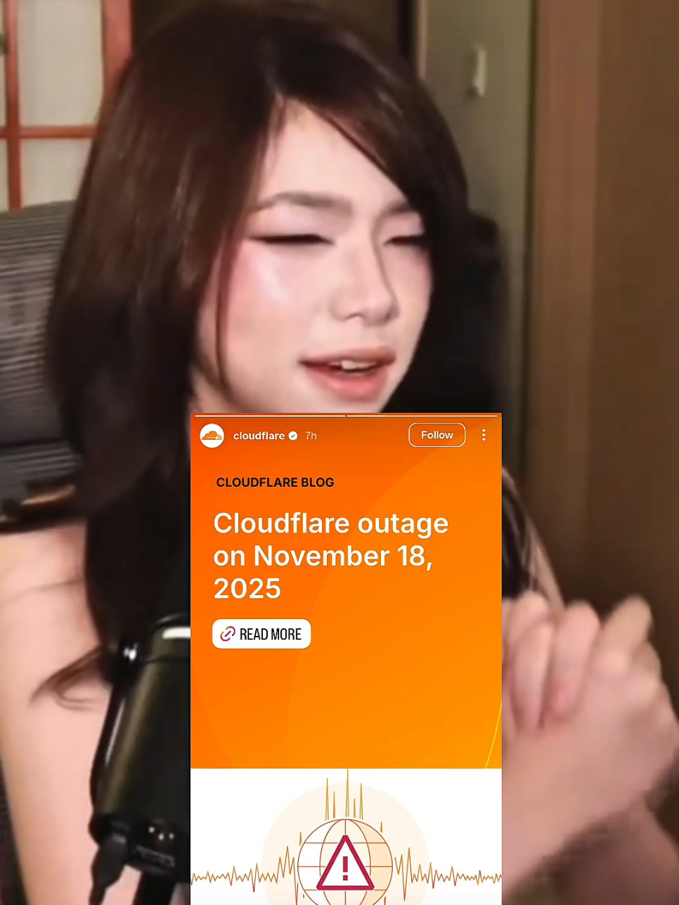 ternyata cloudflare down sampe ngaruh ke streamer, inilah sudut pandang @wasa si (program/strea) mer wanita itu☝️🤓