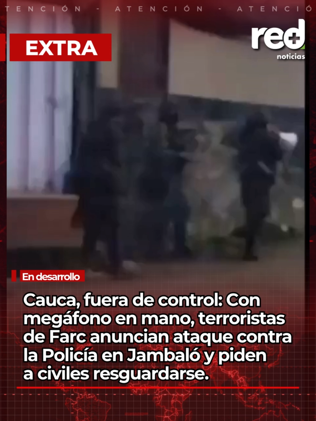#EXTRA | Cauca, fuera de control: Con megáfono en mano, terror1stas de Farc anuncian ataque contra la Policía en Jambaló y piden a civiles resguardarse. #NoticiaEnDesarrollo