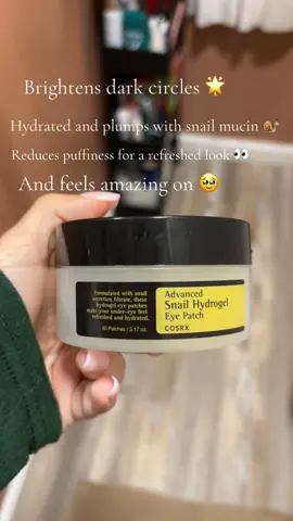 Obsessed with how these snail mucin eye patches wake up my under eyes! 💧✨ If your mornings need a glow-up, this is it. #SnailMucin #EyePatches #SkincareRoutine #UnderEyeCare #HydratedSkin   