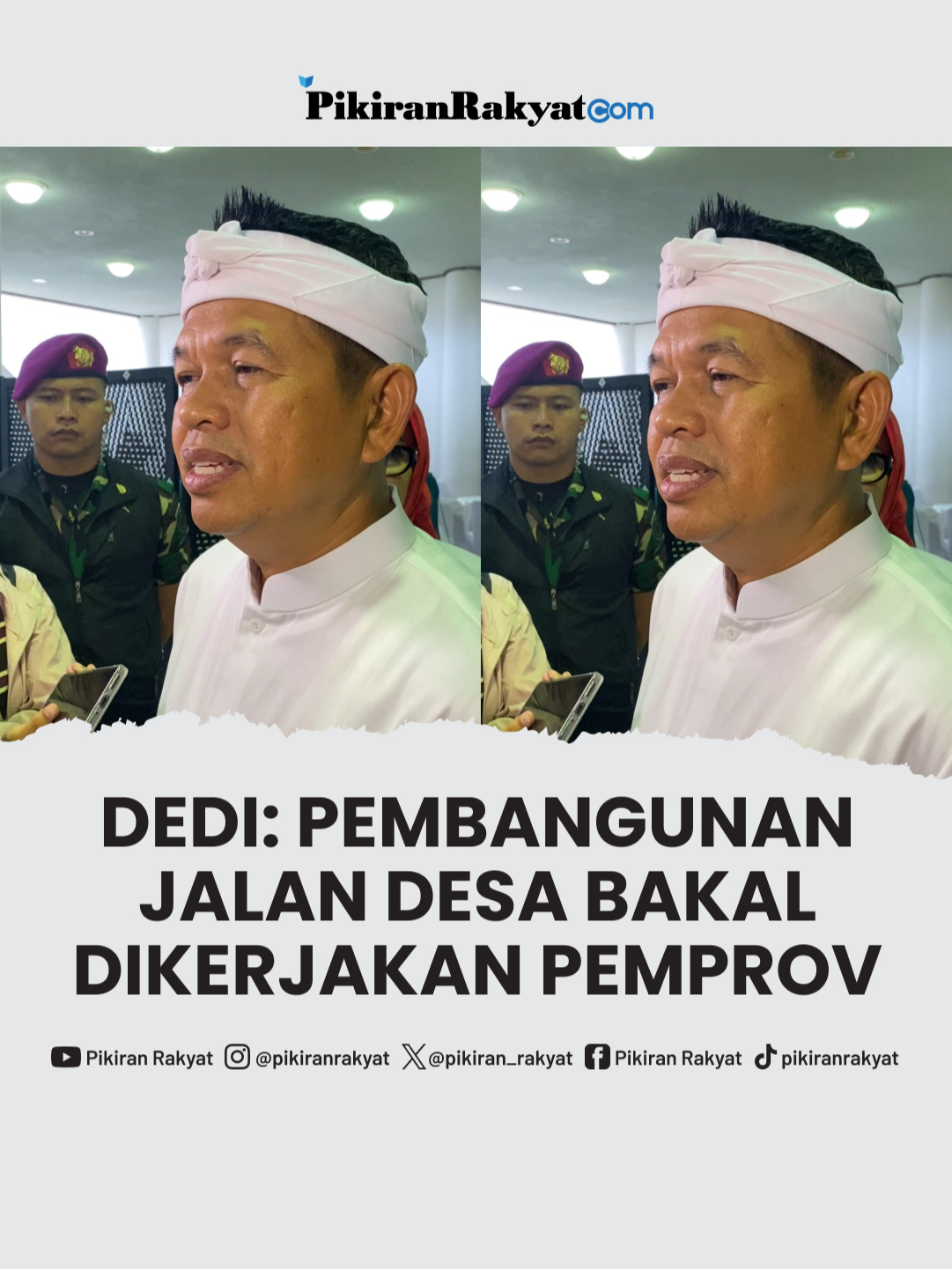 Gubernur Jabar Dedi Mulyadi mengatakan, pembangunan jalan desa akan dikerjakan langsung oleh Pemprov Jabar.  . Dedi bilang, hal ini diputuskan agar kualitas jalan di desa lebih baik dan tahan lama. . Sebelumnya, kata Dedi, pembangunan jalan desa dikerjakan oleh RT setempat yang dananya bersumber dari dana desa. Masalahnya, cara pengerjaan dan bahan yang digunakan tidak baik kualitasnya. . Rio/PRMN . #DediMulyadi #Desa #Jalan #Jabar