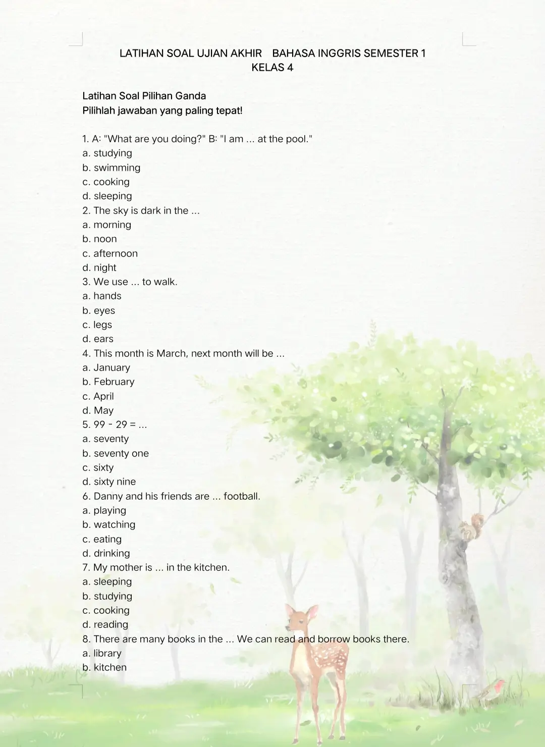 #lewatberanda  #ujian #bahasainggris #kelas4 #tiktok 