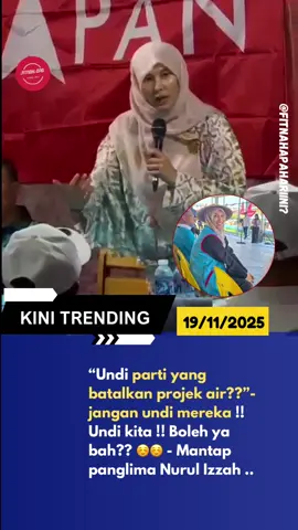 “Undi parti yang batalkan projek air??”-jangan undi mereka !! Undi kita !! Boleh ya bah?? ☺️☺ - Mantap panglima Nurul Izzah ..#madanibekerja #fitnahapahariini #Fyp #viral #anwaribrahim 