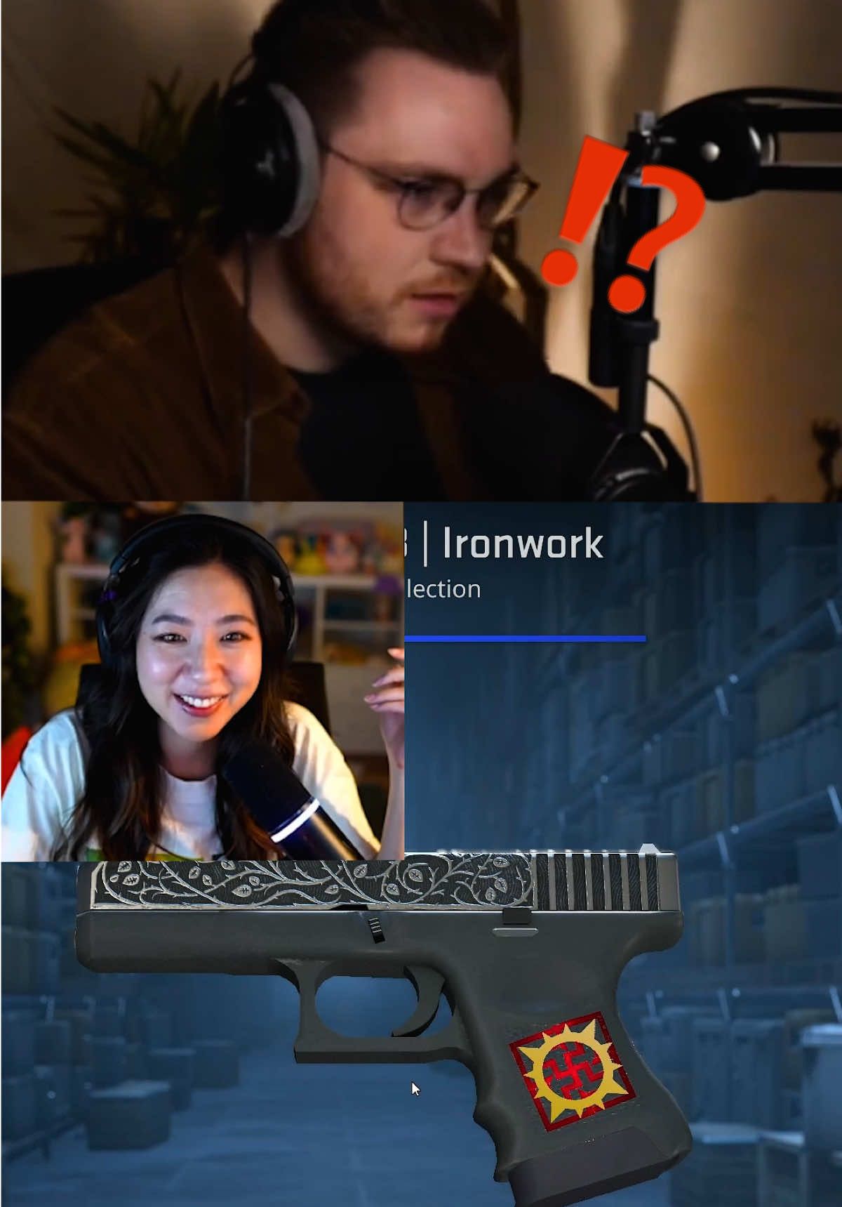 A streamer's reaction to the new craft sticker #sticker #craft #cs2 #edit 