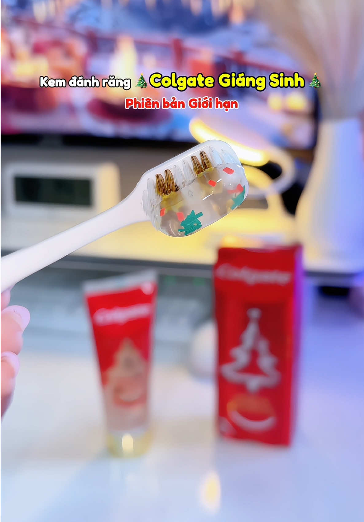 Colgate đã mang giáng sinh đến nhà tắm của tui #colgate #christmas #noel 