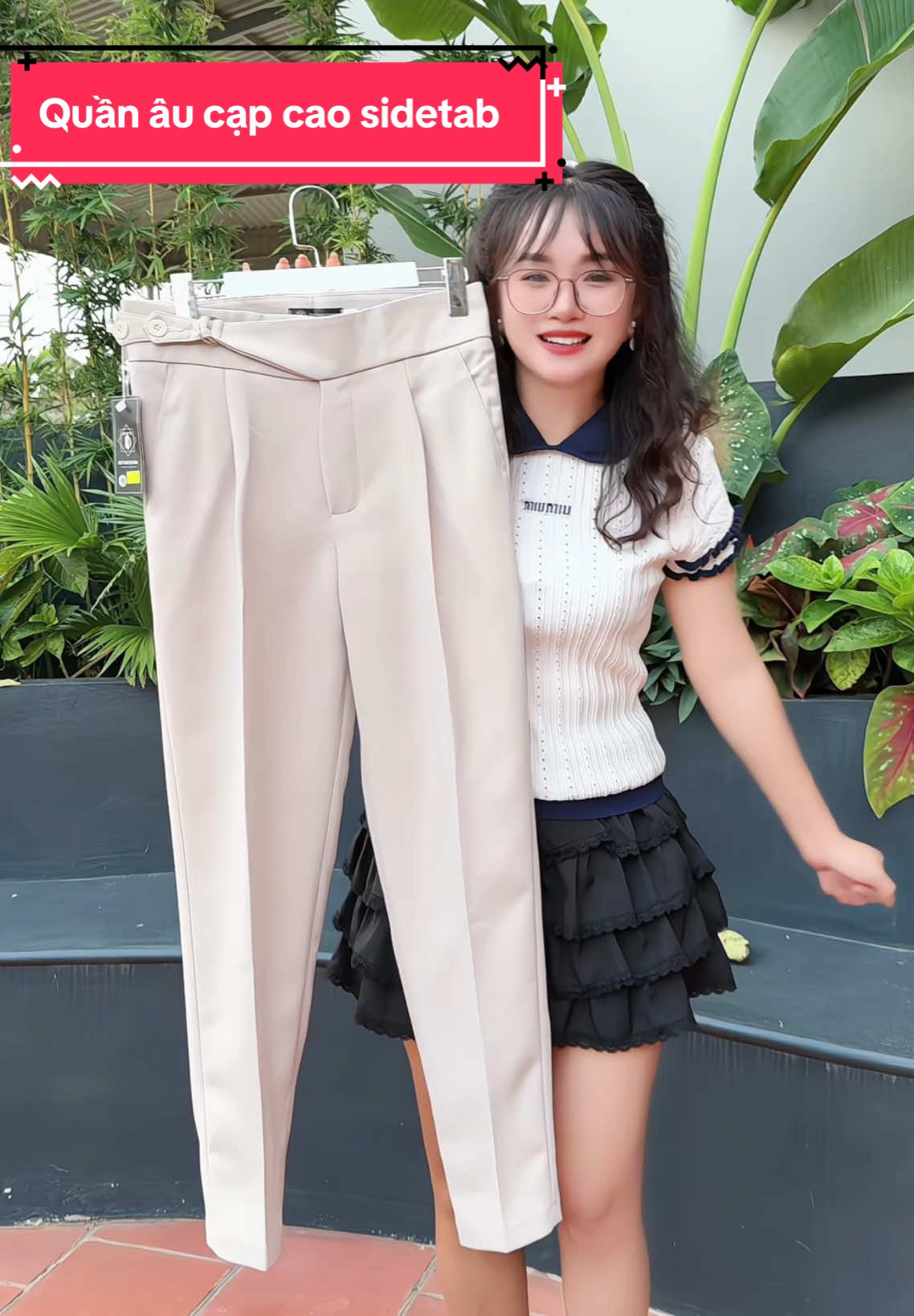 Quần âu cạp cao có sidetab k lo cấn bụng nữa #quanau #quanvai #quanaucapcao #quanausidetab #thoitrangnam 