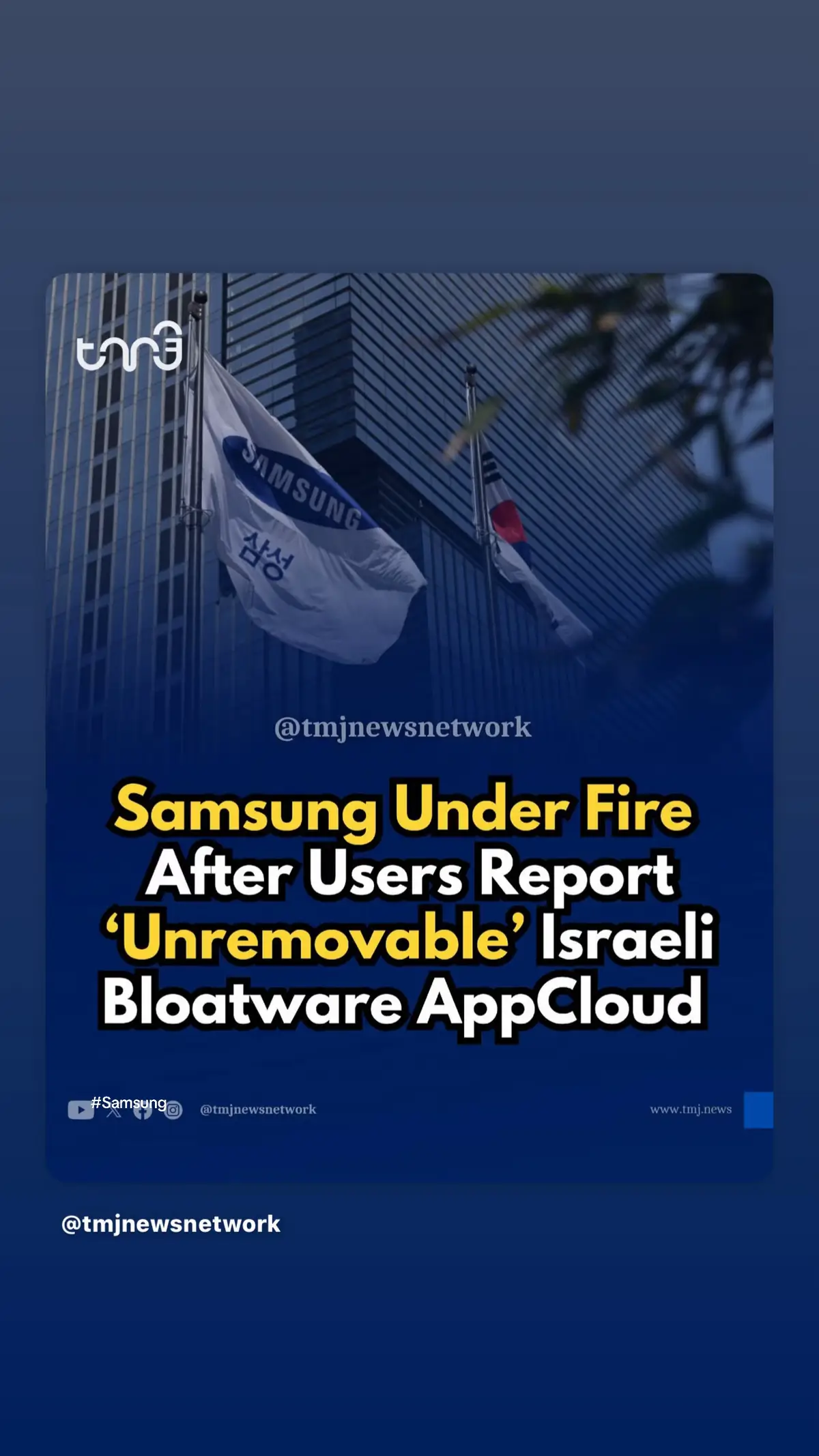Samsung is facing criticism after users discovered that its devices include AppCloud, a pre-installed program that cybersecurity specialists describe as bloatware. Initially found on Galaxy A and M models in West Asia and North Africa, the app has now been reported across Europe and South Asia as well. SMEX, a Beirut-based digital rights group, said the software collects data without a clear privacy policy and is linked to the Israeli firm ironSource, long associated with intrusive installation tools. Users say AppCloud cannot be removed without root access and repeatedly reappears after updates. Concerns escalated as screenshots showed the app requesting permissions for full network access, background downloads and the ability to install software without alerts. Cybersecurity analysts argued that the app effectively creates a constant data channel, blurring the line between advertising technology and surveillance. Samsung has not responded to SMEX's inquiries or an open letter about the issue.