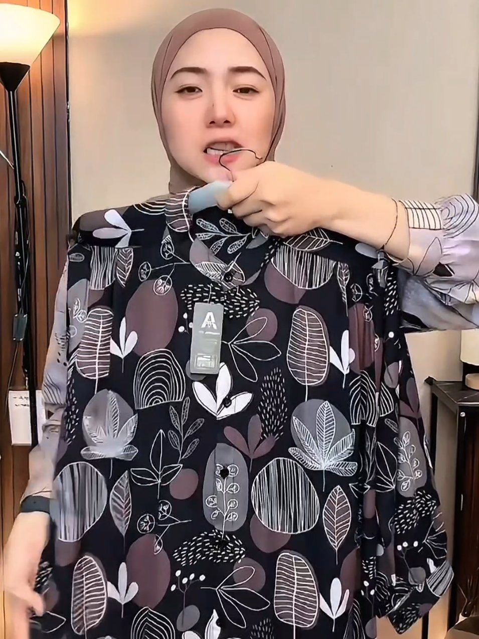 KEMEJA WANITA MOTIF - ALINA BLOUSE RAYON kerah sanghai kekinian adem halus KOREAN