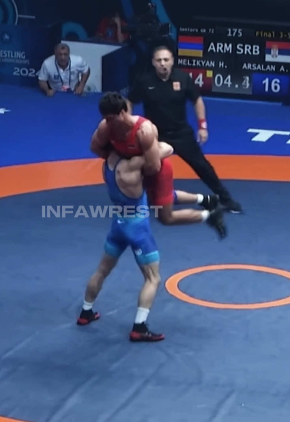ARSALAN 🇷🇸 v 🇦🇲 MELIKYAN (2024 World Championship 72KG bronze medal match). #wrestlingedit #grecoromanwrestling #wrestlinghighlights #wrestlingmatch #worldchampionships 