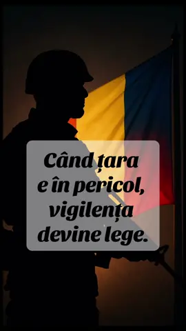 Când țara e în pericol, vigilența devine lege.