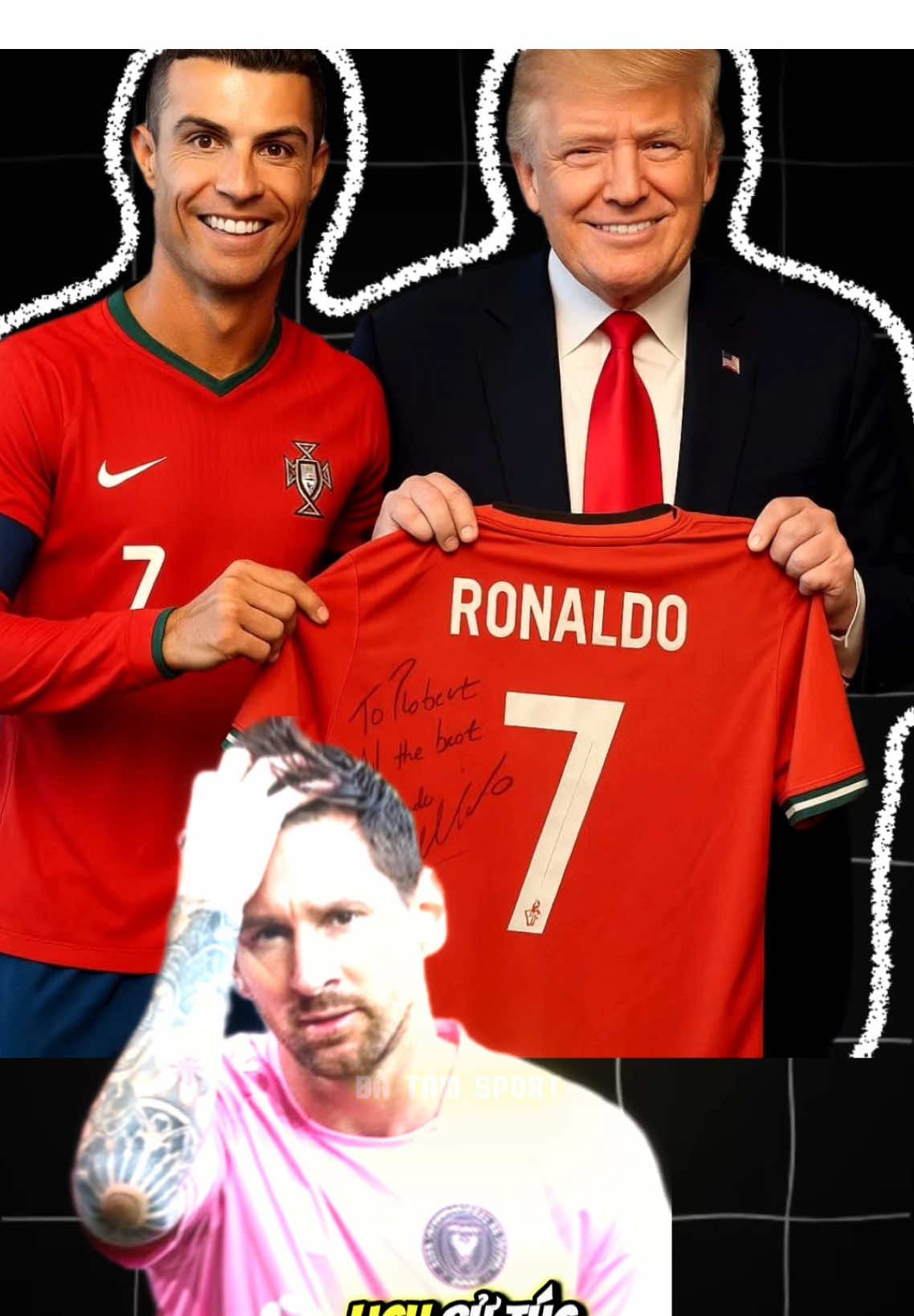 Ông lớn sau Ronaldo là Trump ư? #batamsport #ronaldo #donaldtrump #cr7 #messi 