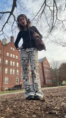 blank nails because i have a dnace performance i feel nakey but anywayyyy newspaper pants yahoo!! #outfitinspo #fallfashion #outfitideas #falloutfits #xyzbca 