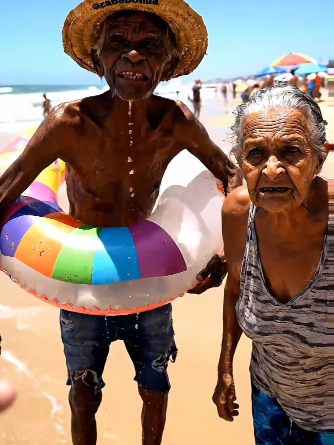 Os velhos foram pra praia em Fortaleza tomar banho #ia #veo3 #humor #vaiprofycaramba #viraltiktokvideo 