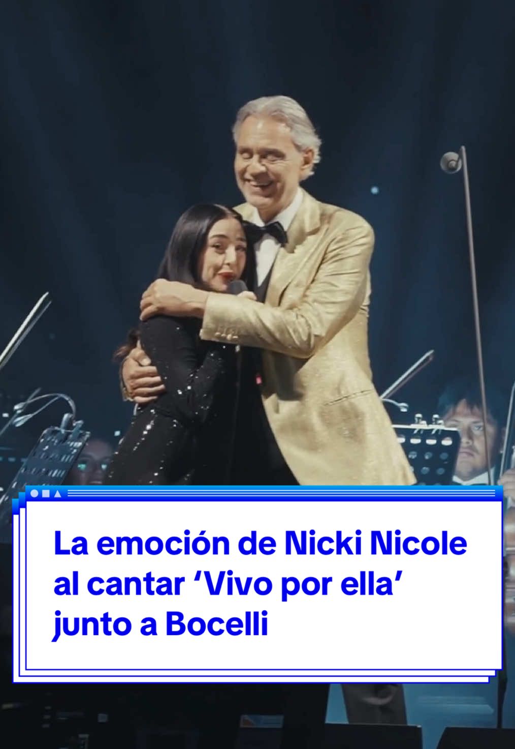 🥹 Nicki Nicole no pudo disimular su emoción en el concierto de Andrea Bocelli en Argentina. La artista subió al escenario del Hipódromo de San Isidro para interpretar el tema 'Vivo por ella' junto al cantante italiano. Así fue el momento ⤴️ #NickiNicole #AndreaBocelli #concierto #BuenosAires #Argentina  