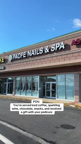 Best pedicure experience on Long Island? I think so!  This was my first visit to Pacfe Nails & Spa in Hicksville/Bethpage and it was a great experience. As soon as I walked in I was offered iced coffee, then they told me about their rewards plan where I immediately got $10 off my package.  I opted for their seasonal spa pedicure and it included: 20Min Massage, Hot Stone, Callus Remove And Long Leg Mask Treatment, Plus they rolled out a cart with sparkling wine, chocolates, chips/crackers, and a little gift (a small jar of honey) But the thing I loved most was the throne-like massage chairs that give you privacy and a great massage.  My bill came to $65 (with the $10 discount) and it was well worth it!  #pacfenailsspahicksville #longisland #longislandnailsalon 