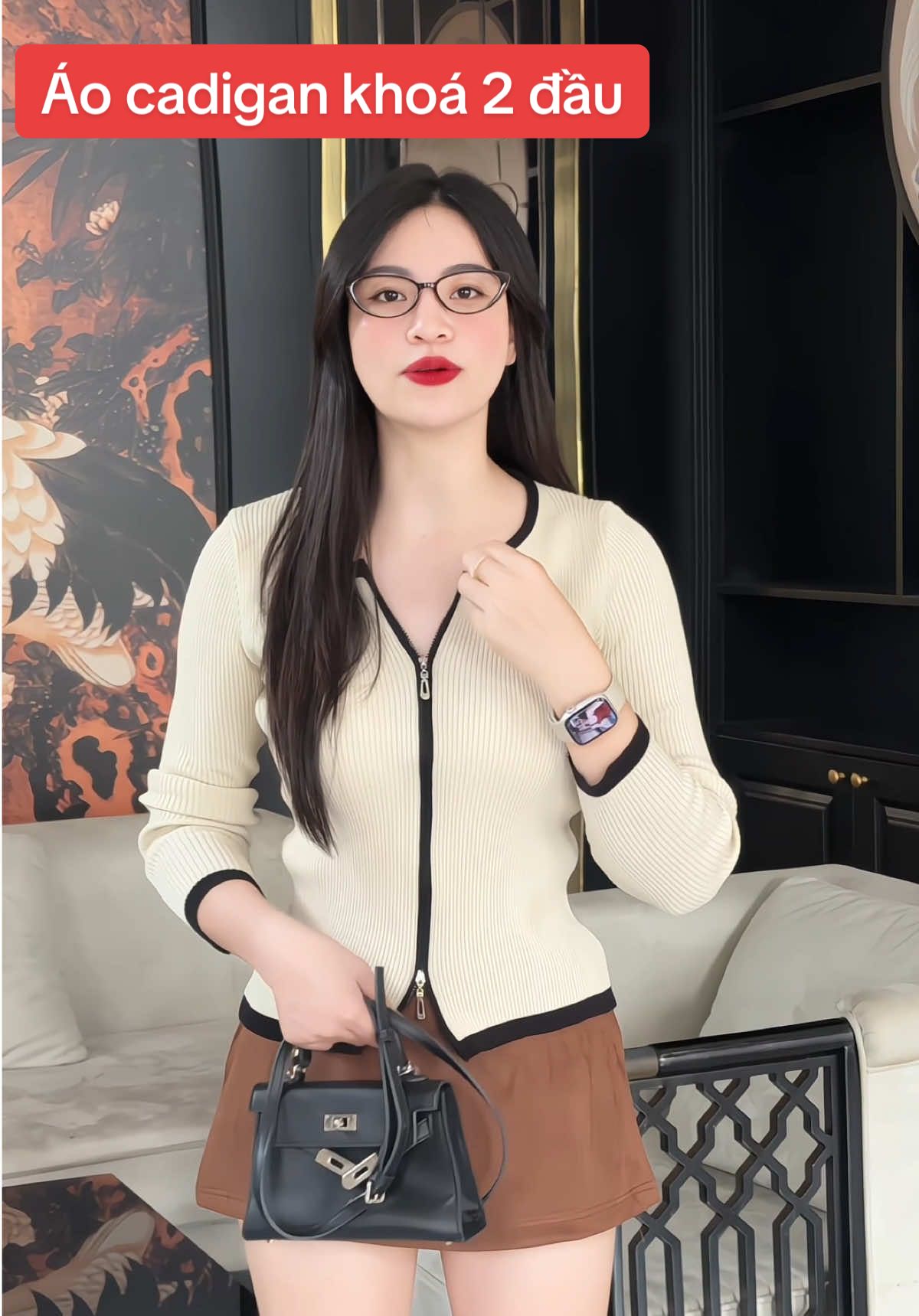 Áo cadigan khoá 2 đầu sang xịn#cadigan #thoitrangnu #maithom6 #xh 