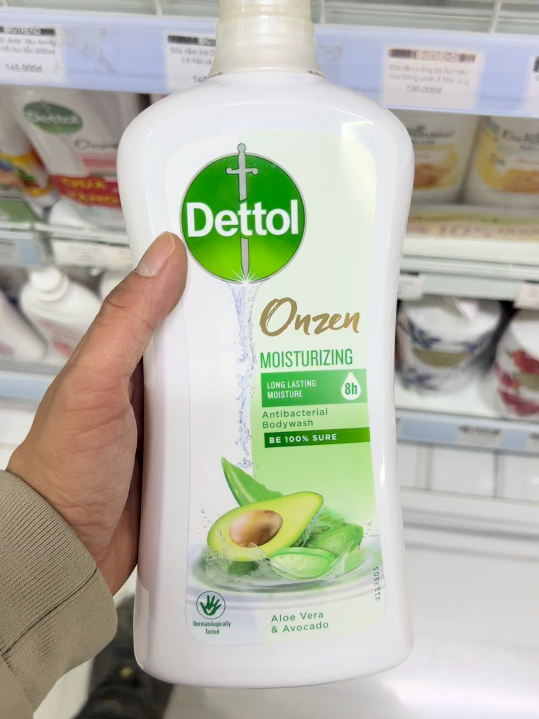 sữa tắm DeTTOL oNZEN kháng khuẩn ẩm bơ và lô hội