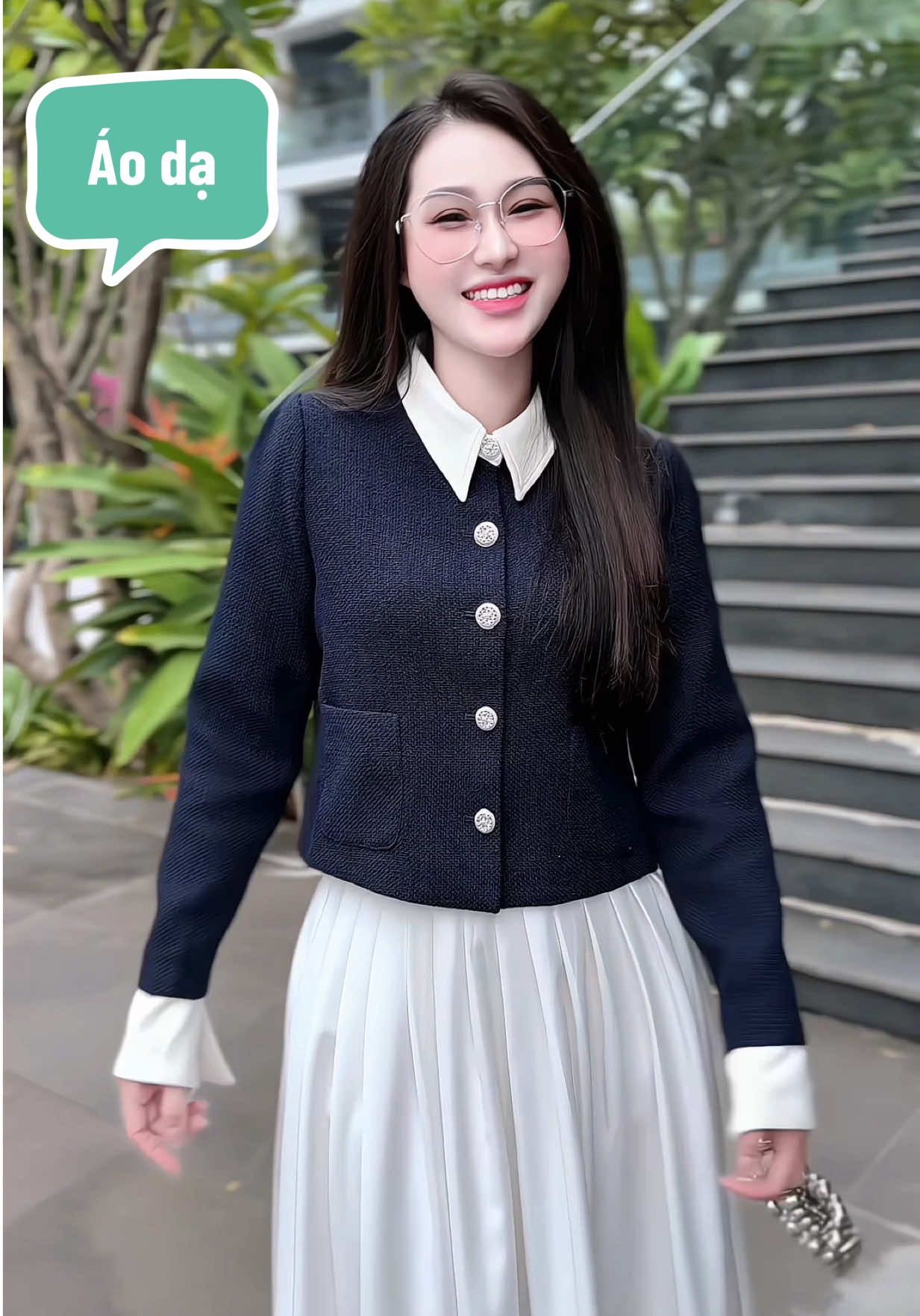 (Harmony) Áo tweed phối cổ, tay đẹp #thoitrangnu #thoitrang #viral #khoacda 