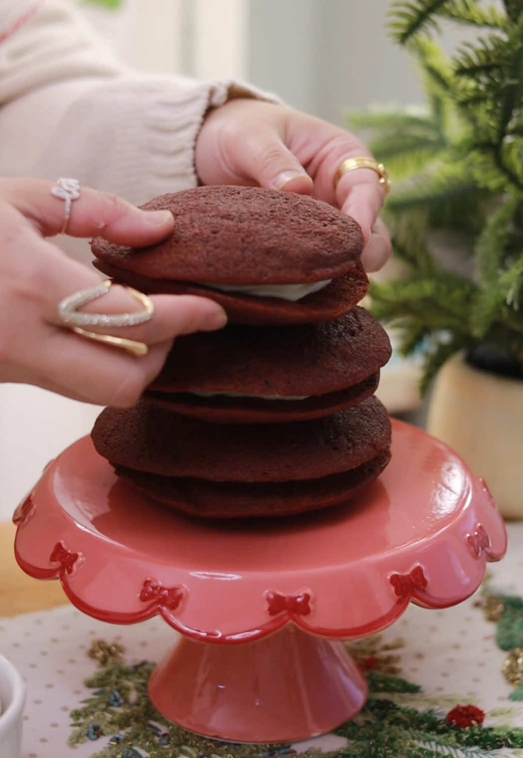 36 days before Christmas. Let’s bake Red Velvet Whoopie Pie (Starbucks-inspired) #Day373of500 #ChristmasRecipes #ChristmasDesserts #ChristmasBaking
