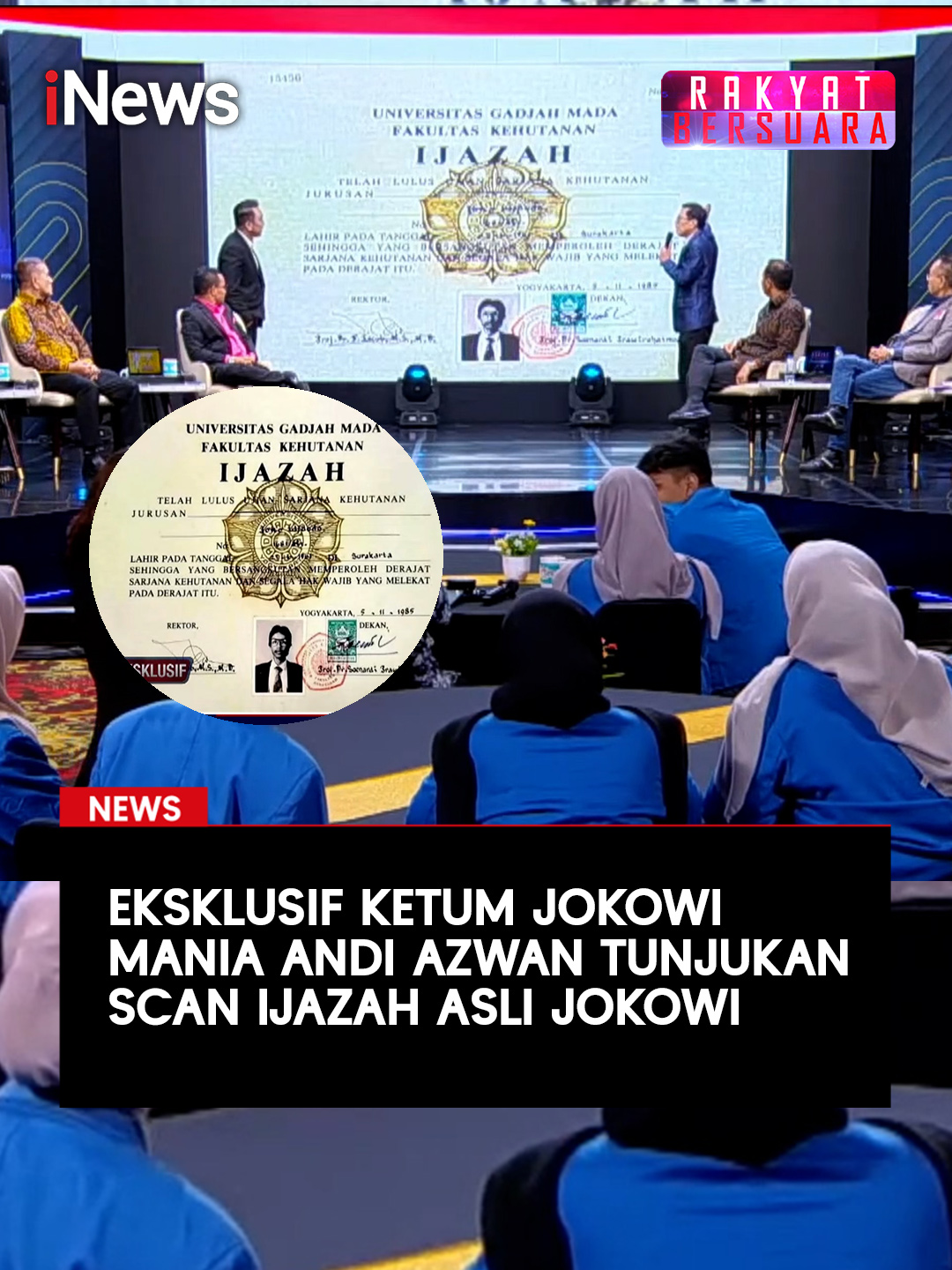 Rakyat Bersuara hadir membahas mengenai polemic Ijazah Jokowi. Isu ini kembali memanas usai Komisi Informasi Pusat (KIP) menggelar sidang sengketa informasi publik terkait ijazah Presiden ke-7 RI, Joko Widodo (Jokowi).  Dalam kesempatan tersebut Eksklusif Andi Azwan menunjukkan scan Ijazah Asli Jokowi.  Saksikan selengkapnya hanya di