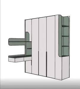 Integrated desk and wardrobe.#cabinetdesign #sketchup #closet #toronto 